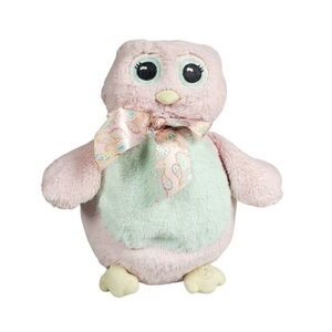 Bearington Baby Hootsie Pink Owl Plush Stout Sprouts Stuffed Animal No Sound